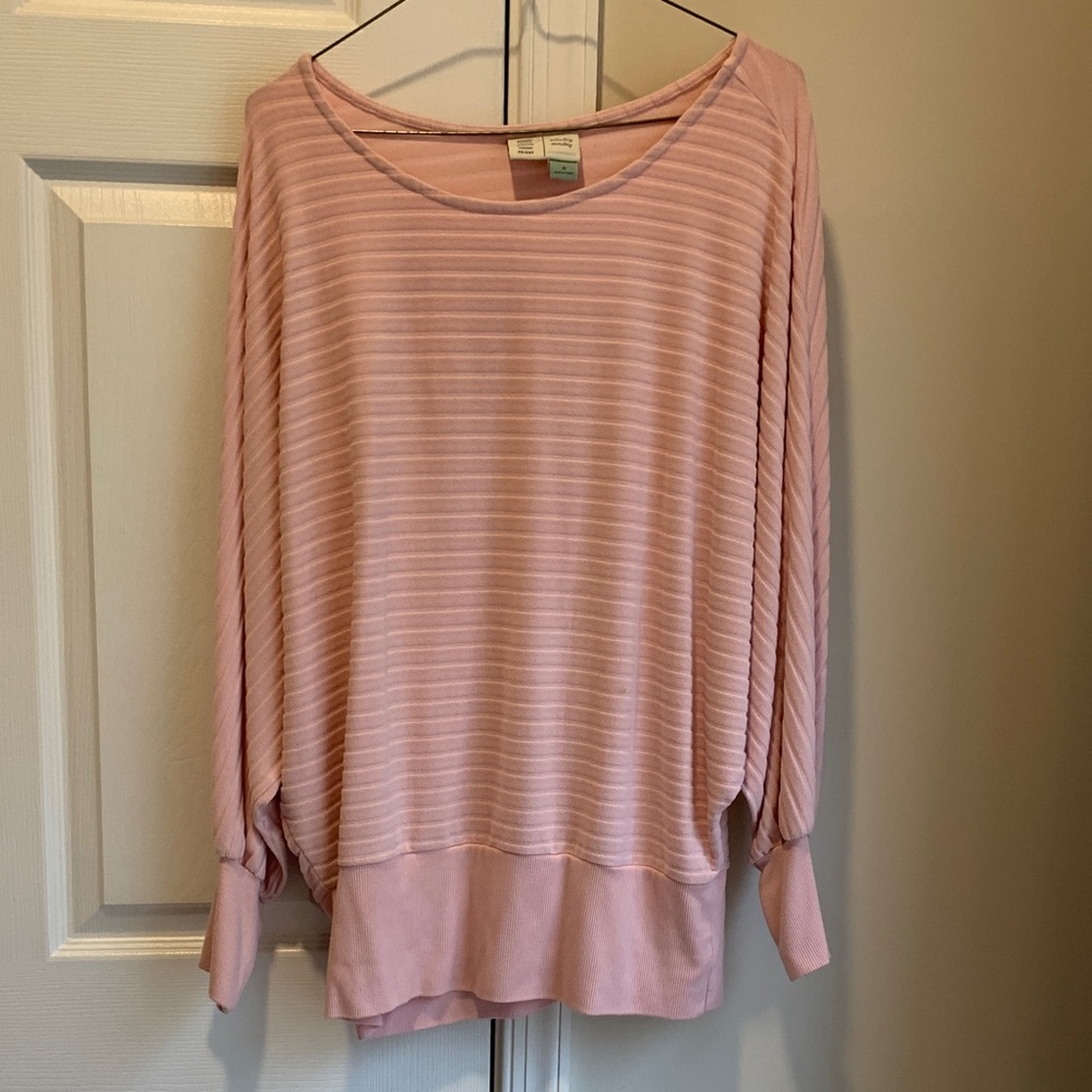 Pink Striped Long Sleeve Top